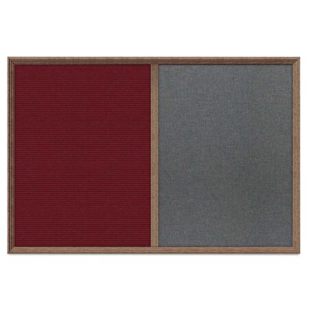 United Visual Products Enclosed Corkboard, 1 Door, 24"x36", 4" Fra UV3422-GOLD-DBURGU